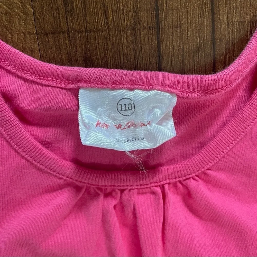 Hanna Andersson girls pink dress w/ flowers sz 110/5 100% cotton